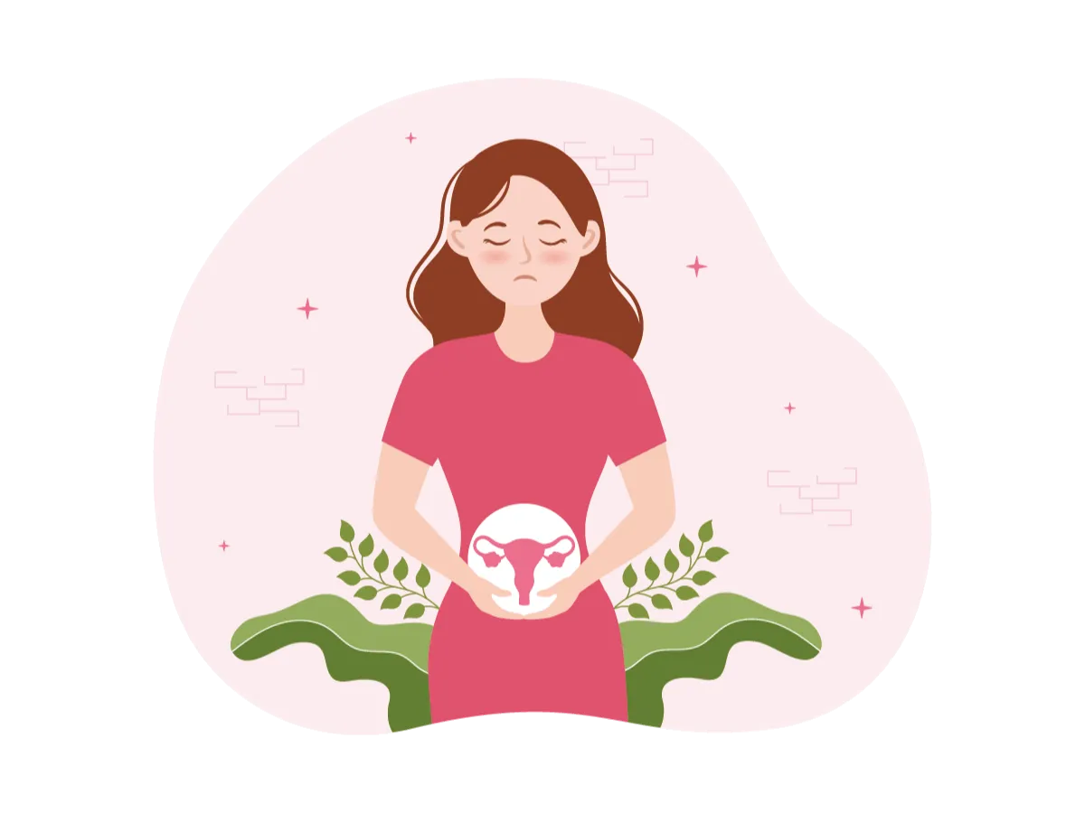子宮治療中の女性